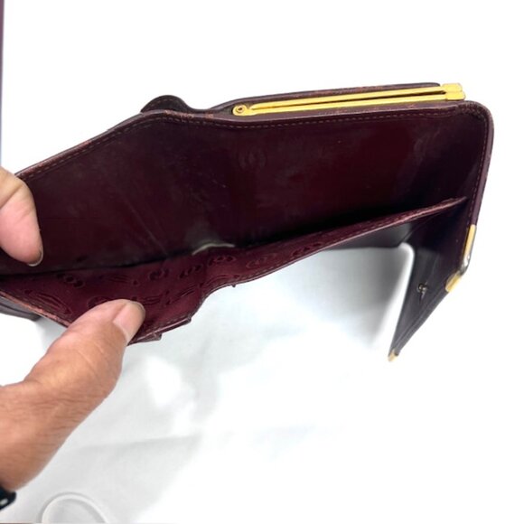 2 Vintage Wallets Cartier Leather Bordeaux red Bygendy: 1 Bi-fold- 1 Tri-fold(72 - Picture 12 of 12
